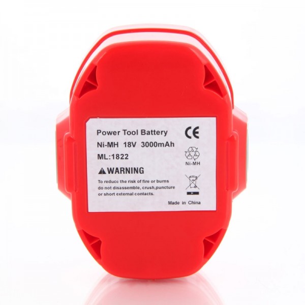 ML1822 18V 3000mAh Rechargeable NiMH Power Tool Battery for Makita 1823 / 1834 / 1835 / 193159-1 / 193140-2 Red