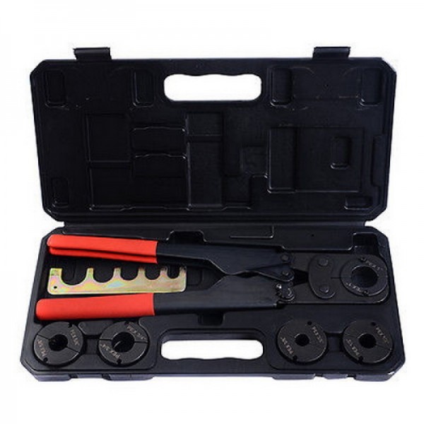 Manual PEX Pipe Crimping Tool Kit Black & Red