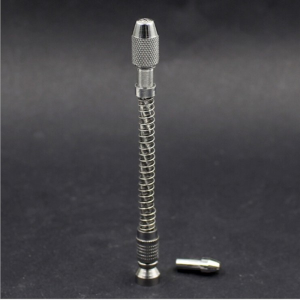 HSS Semi-automatic Mini Hand Drill Suit Micro Craft Hobby - Silver