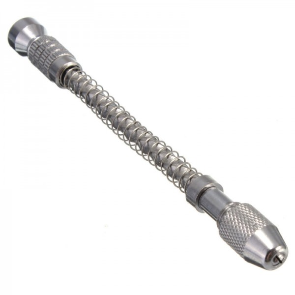 HSS Semi-automatic Mini Hand Drill Suit Micro Craft Hobby - Silver