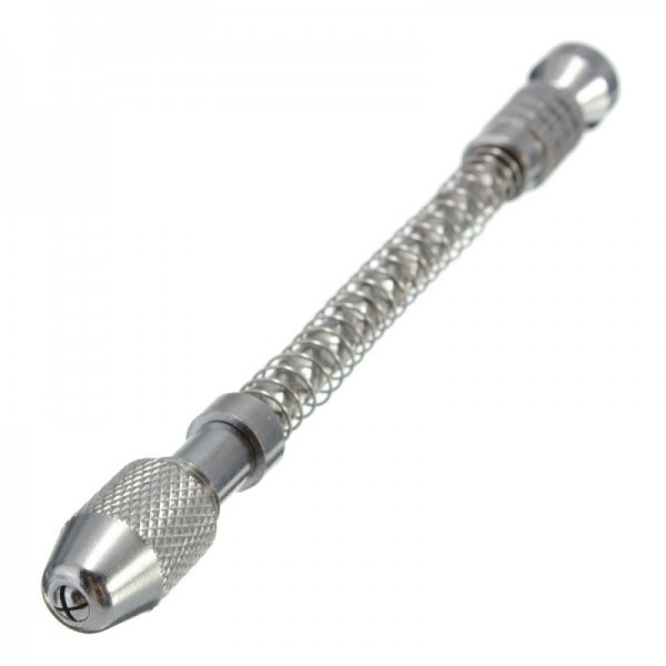 HSS Semi-automatic Mini Hand Drill Suit Micro Craft Hobby - Silver