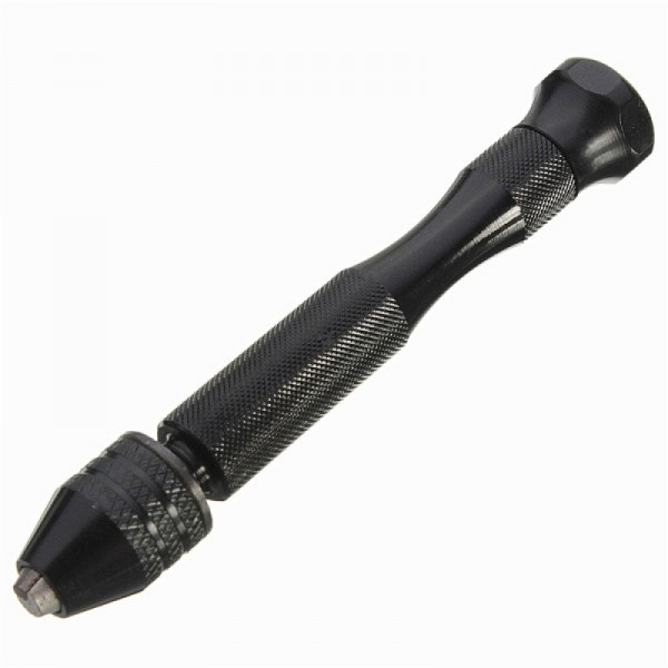 Mini Aluminum Hand Twist Drill Manual Punching Modeling Tool Black