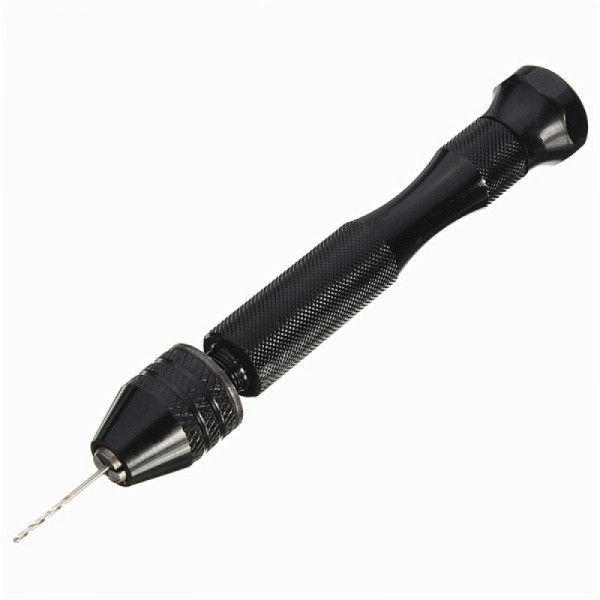 Mini Aluminum Hand Twist Drill Manual Punching Modeling Tool Black