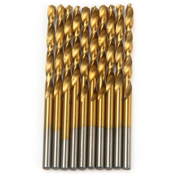 50pcs HSS High Speed Steel Titanium Coated Step Drill Bits Set Brown