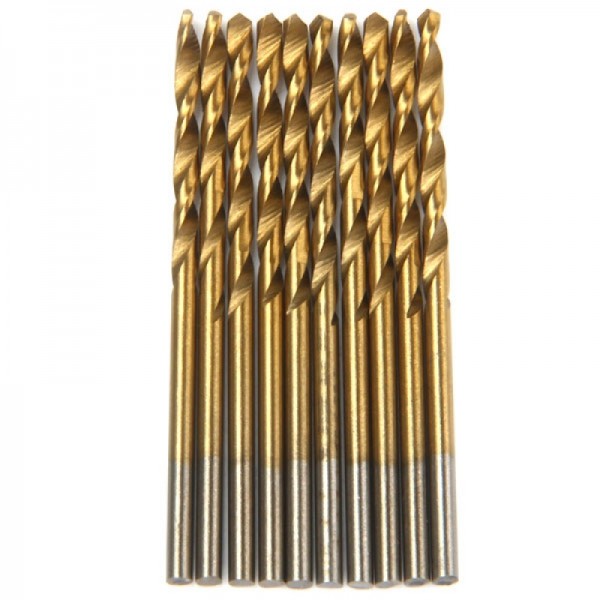 50pcs HSS High Speed Steel Titanium Coated Step Drill Bits Set Brown