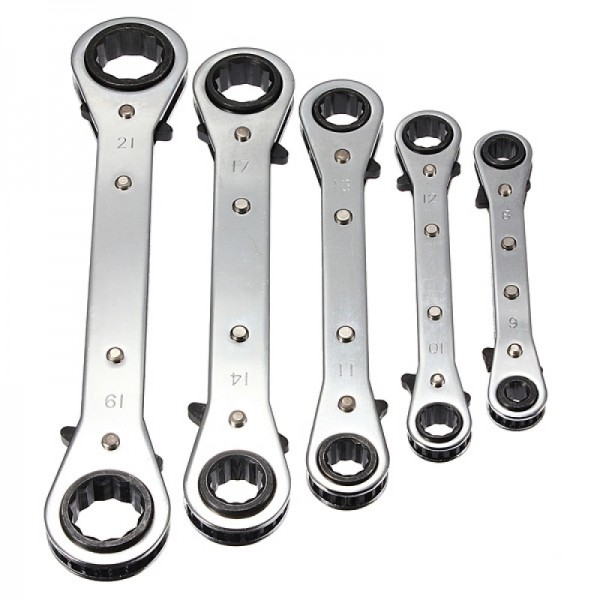 6 x 8mm Reversible Ring Ratchet Spanner Ratchet Wrench Ratcheting Spanner Silver