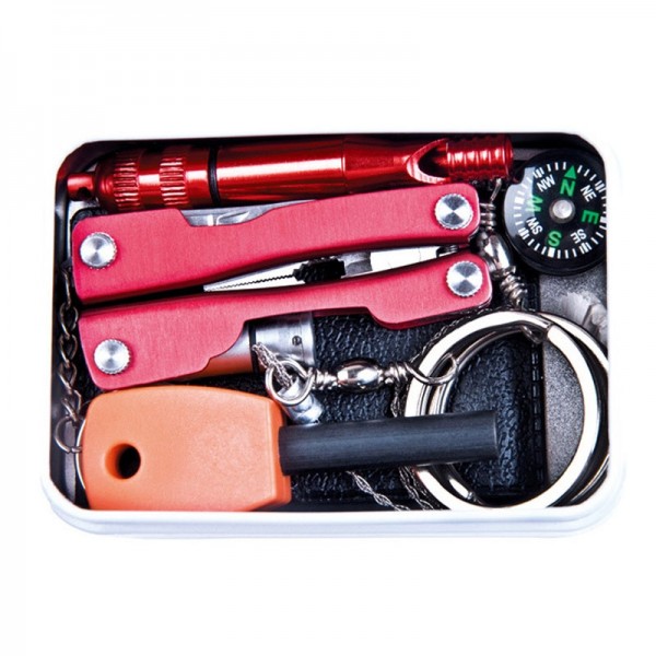 Outdoor SOS Survival Emergency Gear Kit Tool Box R...