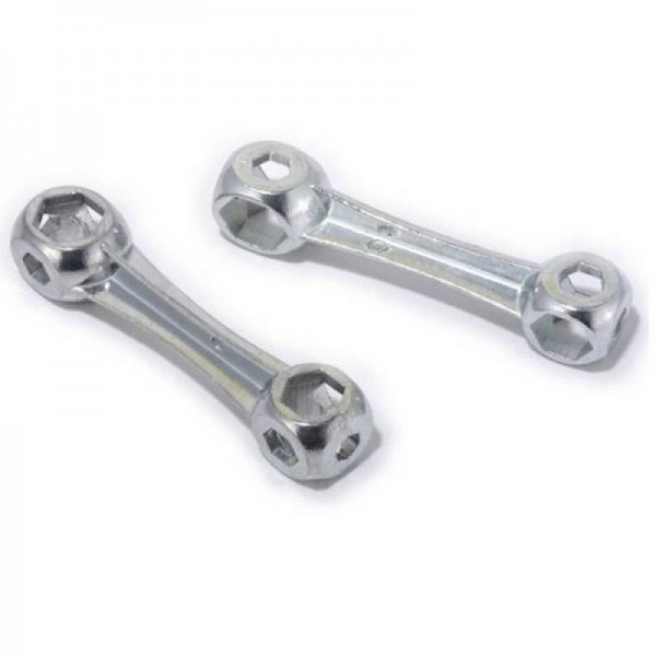 6-15mm 10 Hexagon Holes Bike Bone Shaped Spanner Wrench Repair Tool Silver