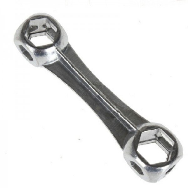 6-15mm 10 Hexagon Holes Bike Bone Shaped Spanner Wrench Repair Tool Silver