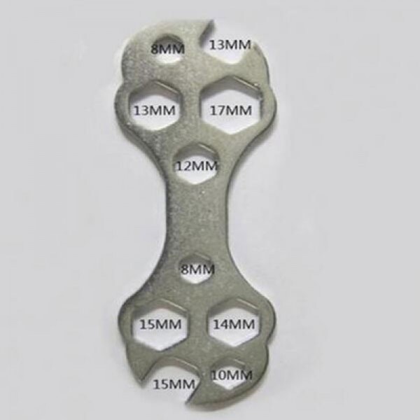 Multifunctional Porous Wrench Bike Repair Spanner Practical Tool Silver