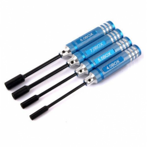 5.5mm Metal Hex Nut Key Socket Screwdriver Wrench Blue