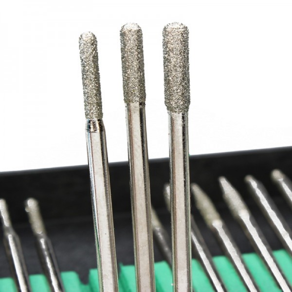 30pcs 2.35mm Diamond Coated Drill Bit Set Metal Burs Tools