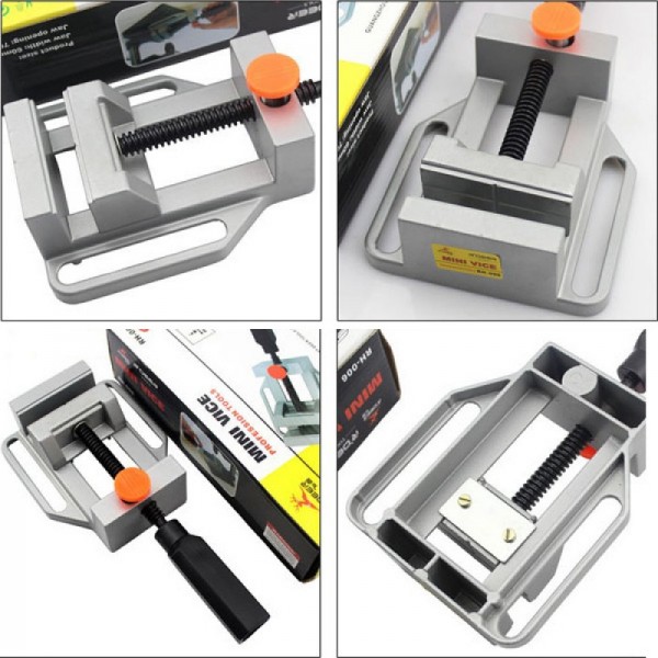 RH-006 Mini Upscale Fitter Vise Movable Table Parallel-Jaw Repair Fixture Distribution Stand Silver