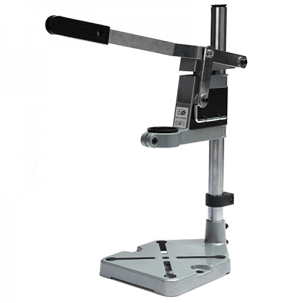 Single-Holder Bench Drill Stand/Press for Electric Drill with 35-43mm Collet Silver