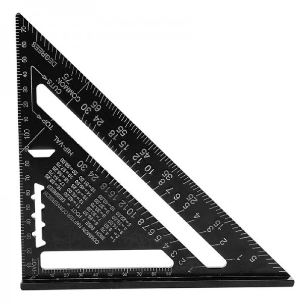 260x185x185mm Metric Aluminum Alloy Triangle Ruler Black