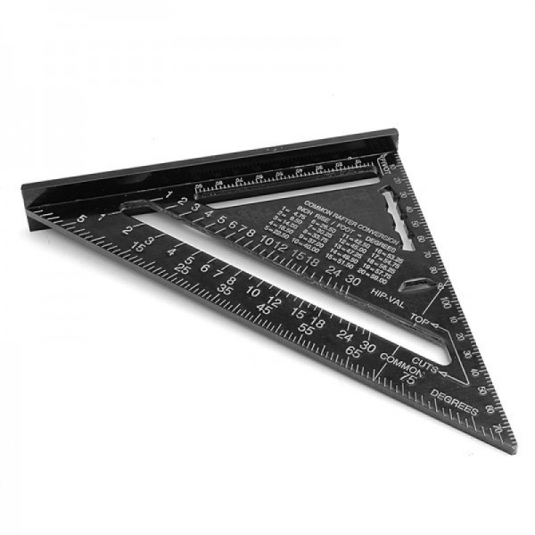 260x185x185mm Metric Aluminum Alloy Triangle Ruler Black